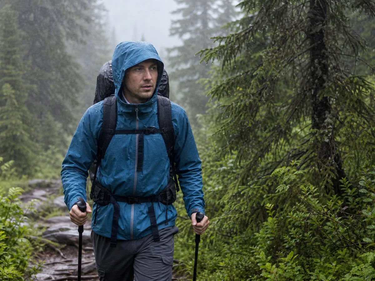 backpacking camping rain gear BlueField Unisex Reflective Outdoor Backpack Raincoat Cover One-Piece Rain Poncho Cape Jacket for Hiking Cycling (Blue, S) : Sports & Outdoors Hiking in the Rain: How