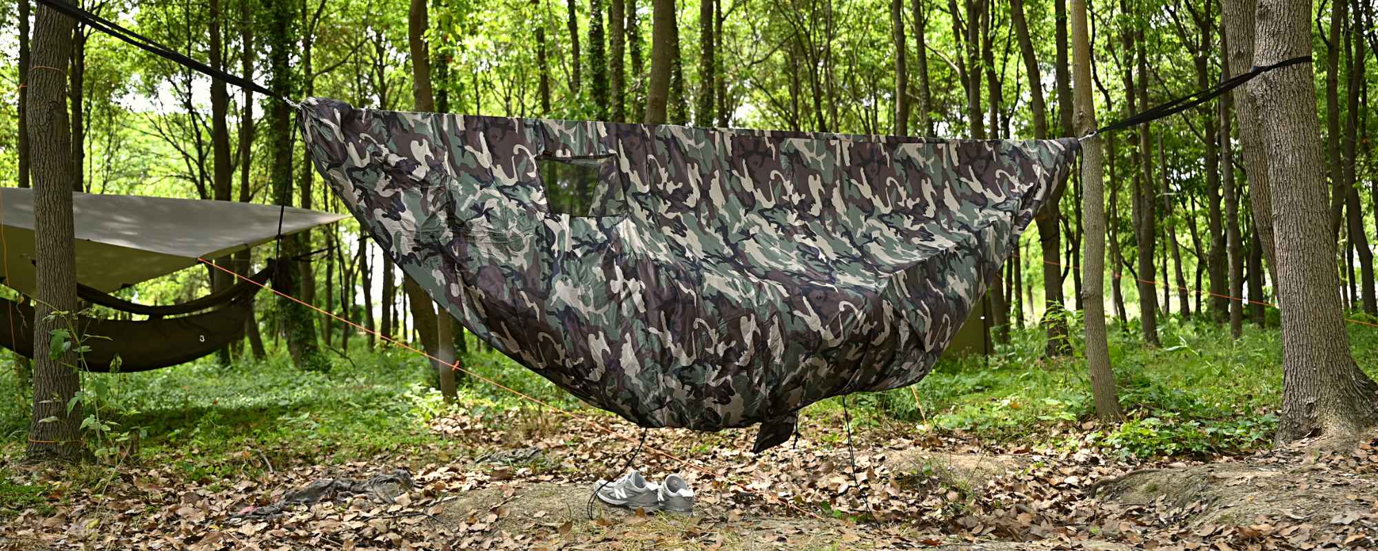 シングルハンモック ソンリッサ アウトドア 1人用 Onewind Outdoor ハンモック ウィンター ウィンドソック カモ - 冬に