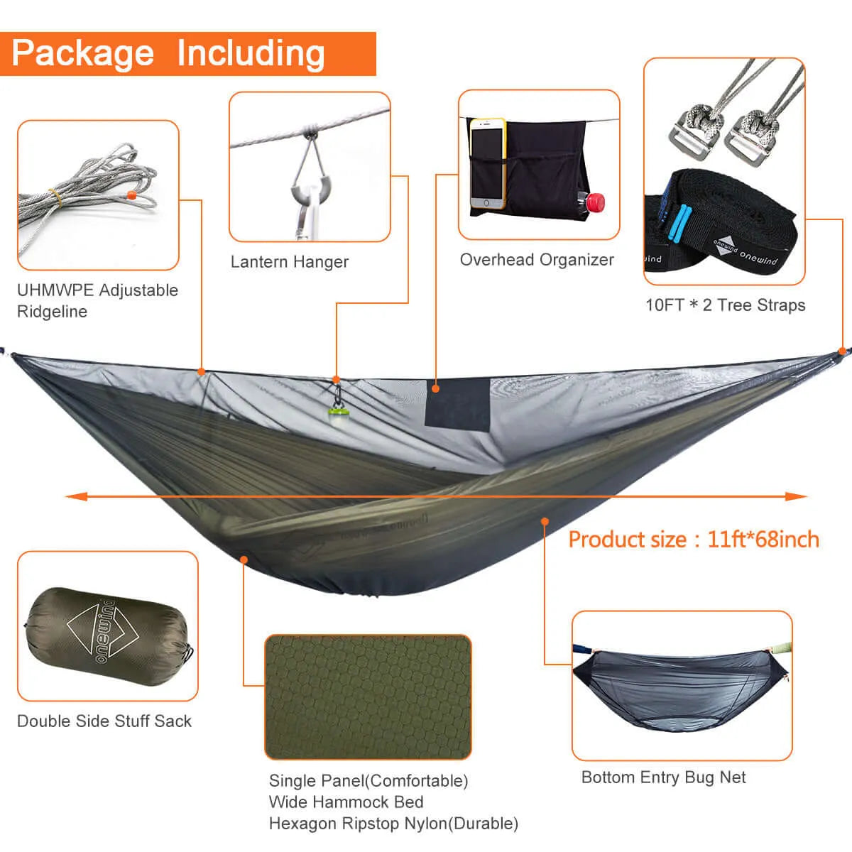 Aerie 12' XXL Double Camping Hammock