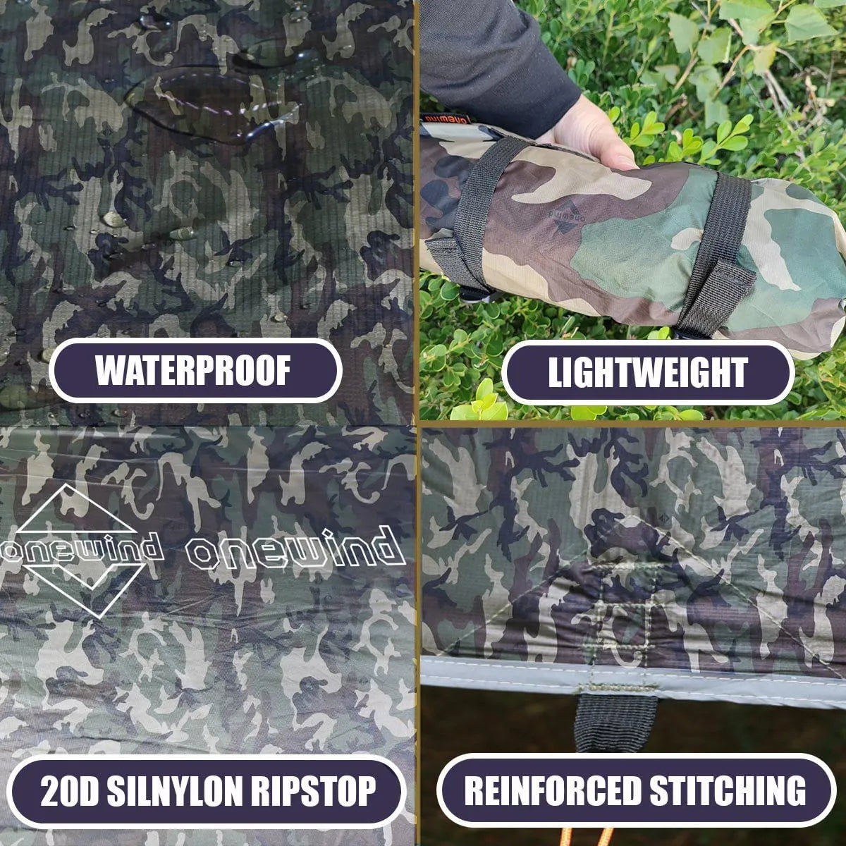 Billow Hammock Camo Tarp Shelter 12'