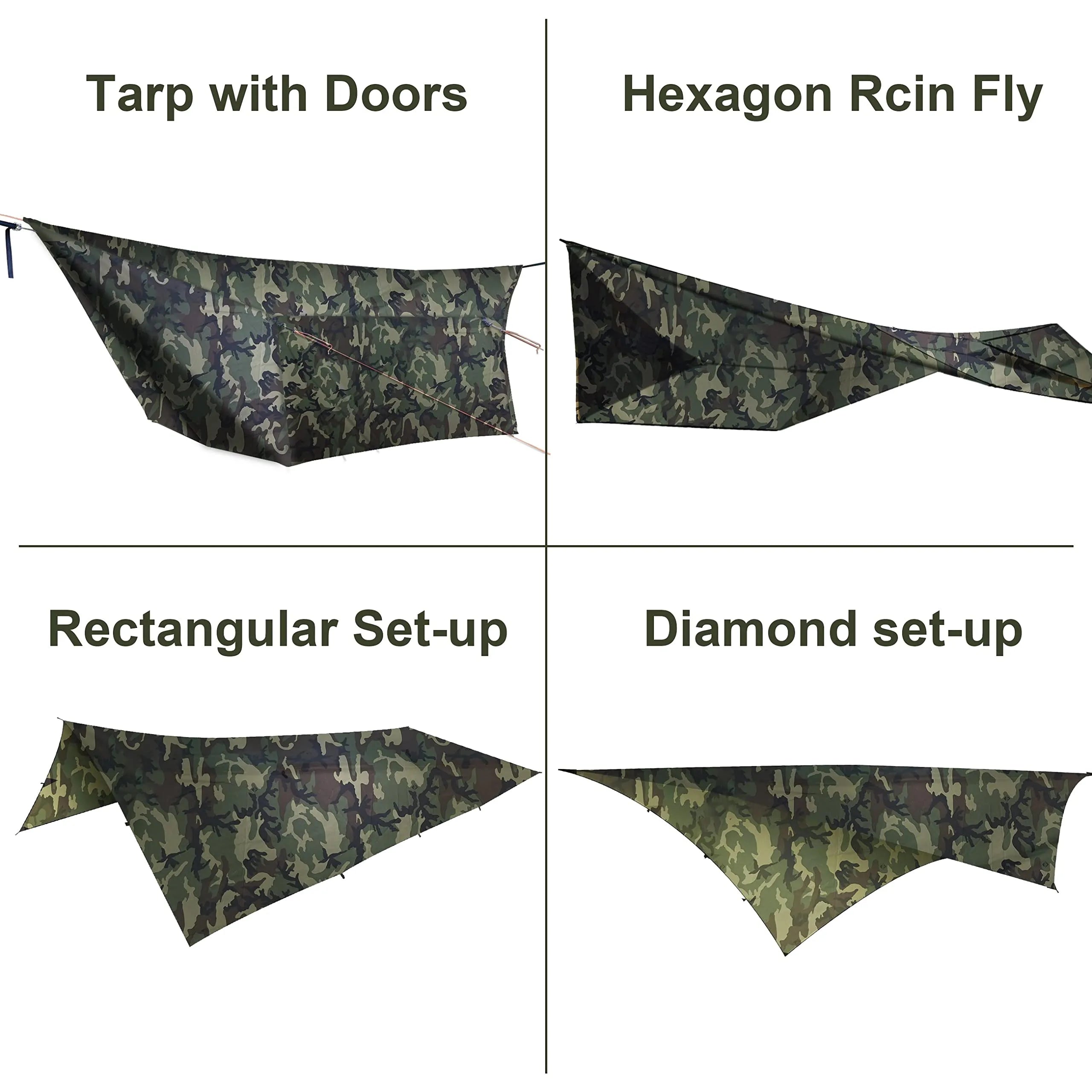 Billow Hammock Camo Tarp Shelter 12'