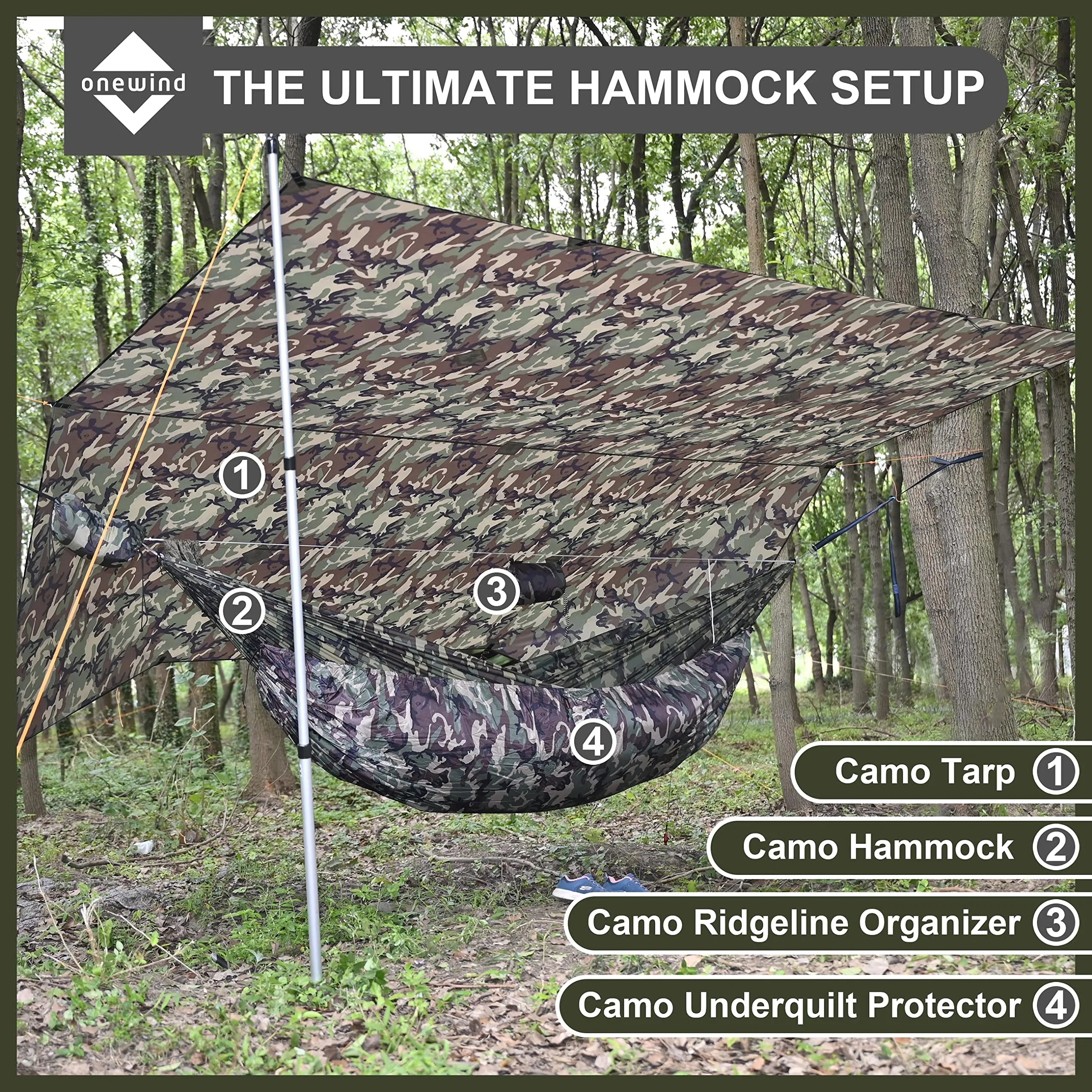 Billow Hammock Camo Tarp Shelter 12'