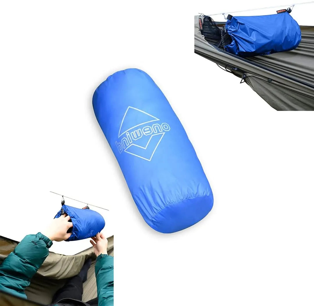 Camping-Sachensack und Hängematten-Ridgeline-Organizer