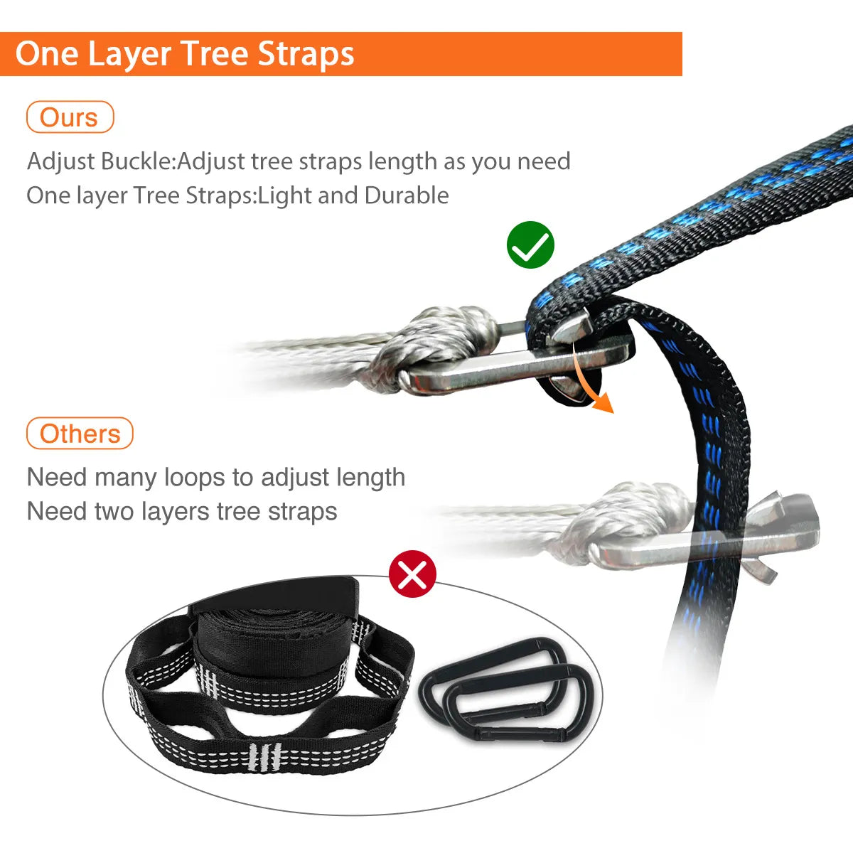 Hammock Tree Straps - Orange