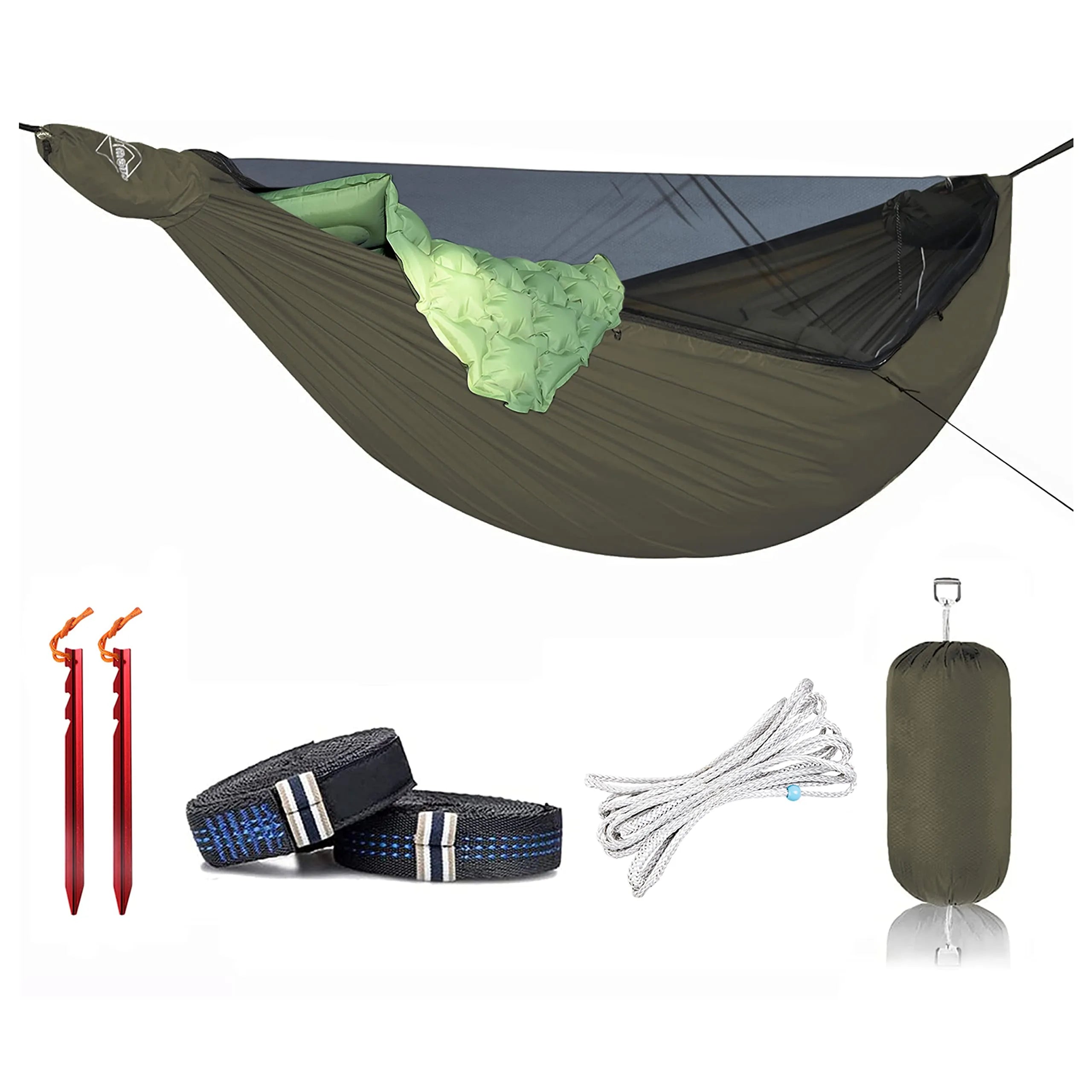 hängematte für camping Doppellagige Hängematte mit Insektenschutznetz 11 Fuß ultraleichtes Design