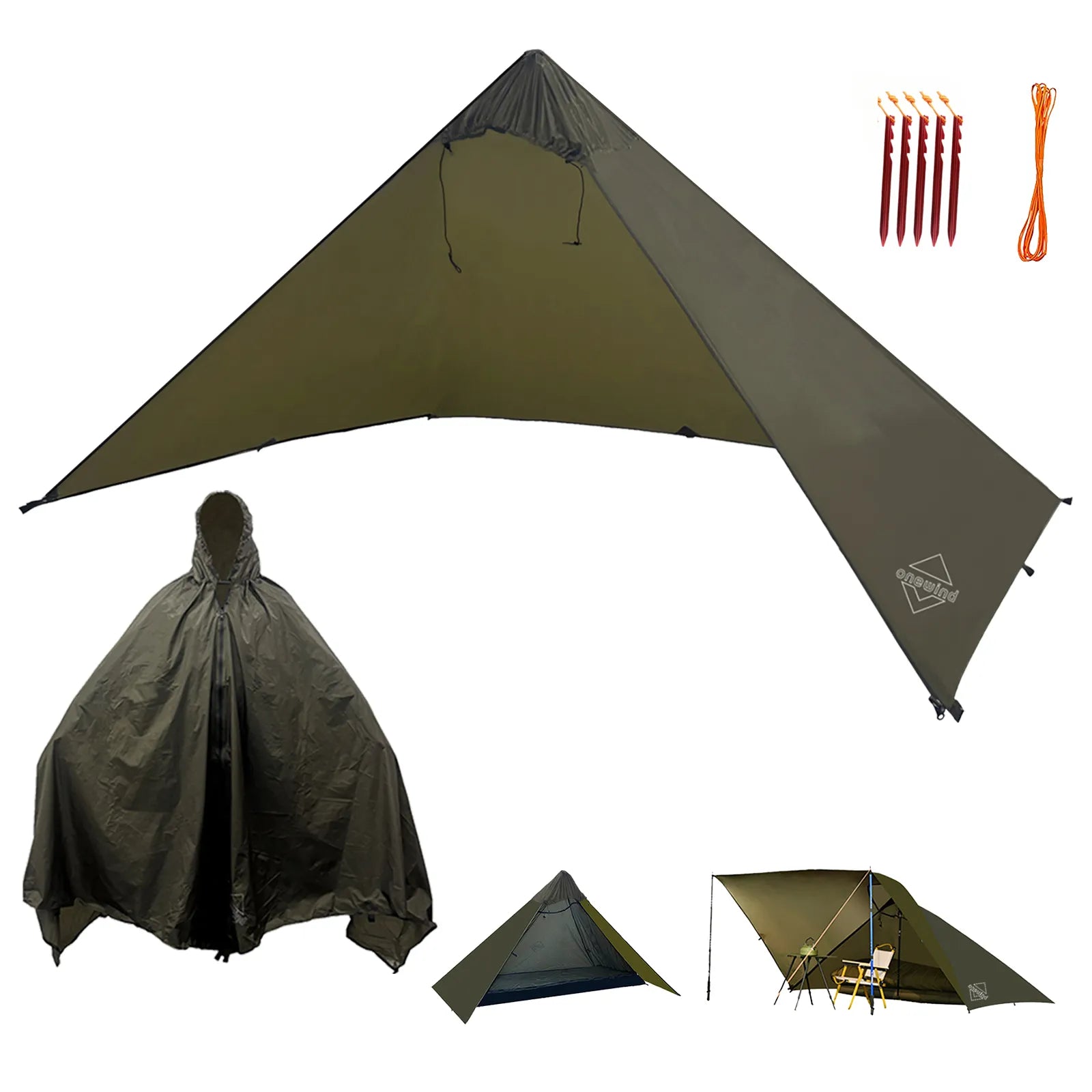 tarp zelt Silnylon Skjul: Bushcraft Tarp, Poncho & Nød Telt