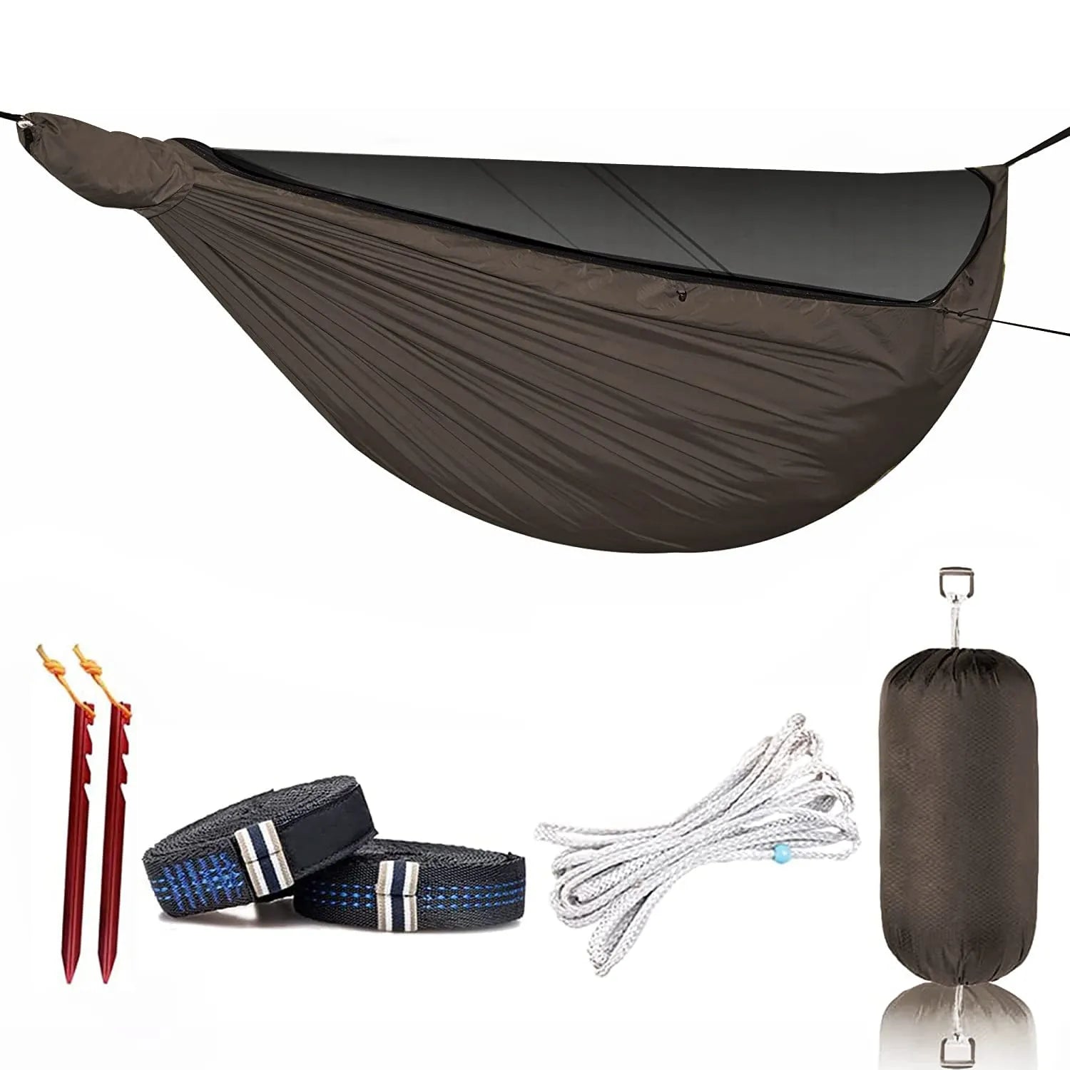 Onewind 11Ft Camping Hammock with Mosquito Net And Structure Ridgeline, Lightweight Portable Hammock with 12ft Tree Stra