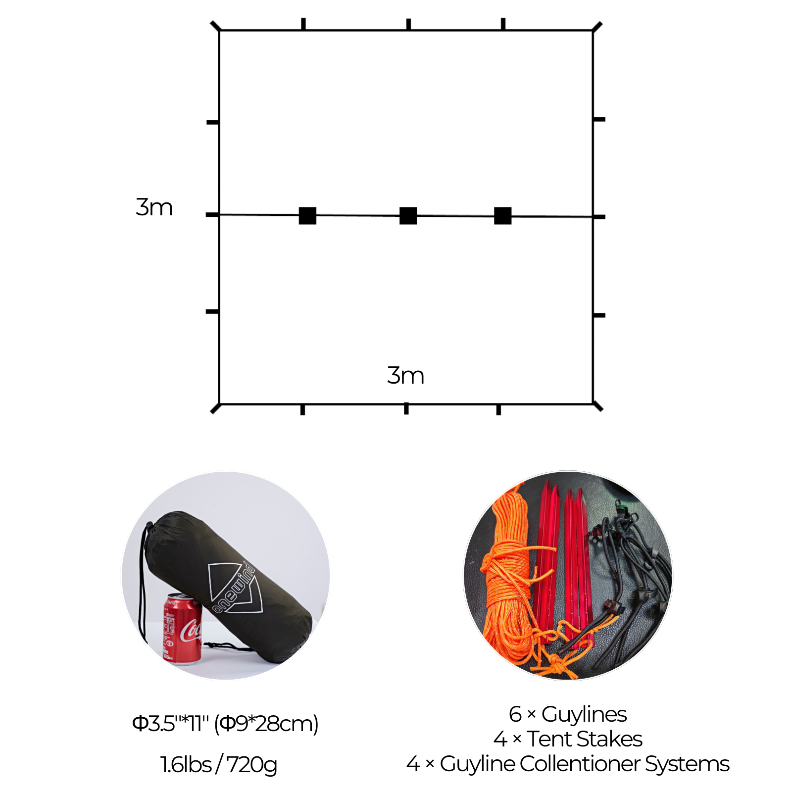 Zephyr 10ft riippumatto katos