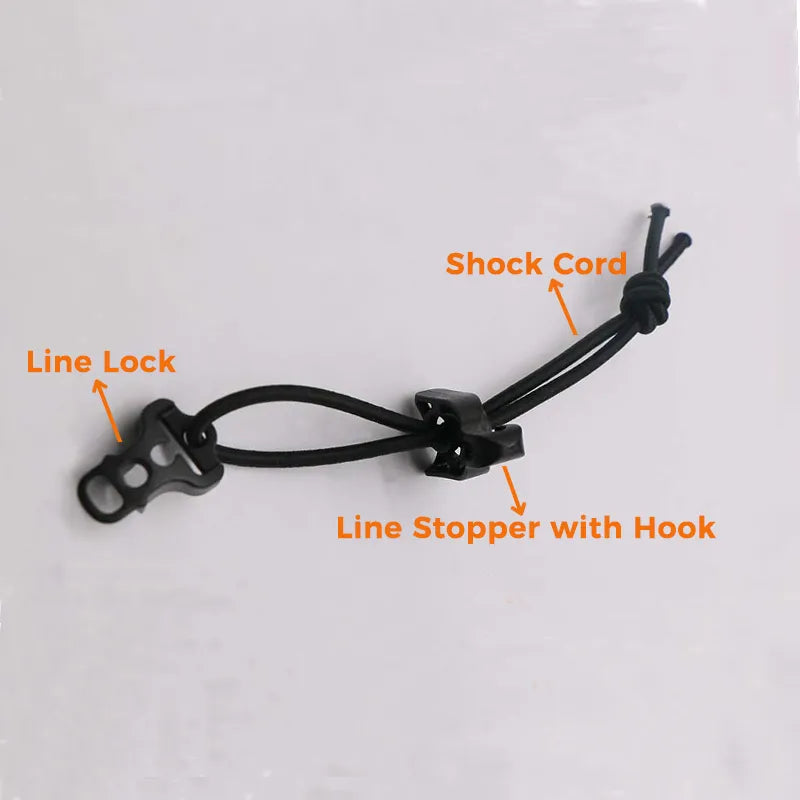 Guy Line Lock Tensioners And Tent Guyline Collection Systems - 10PCS