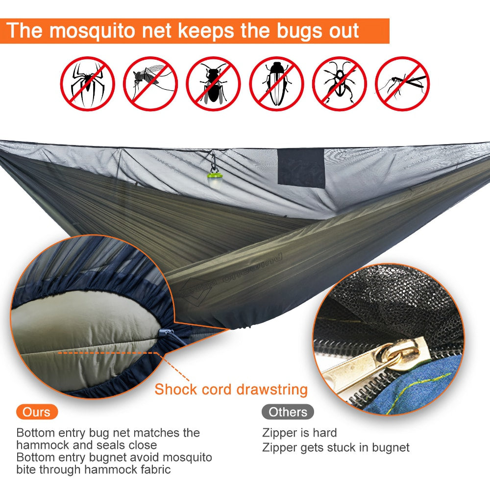 bottom entry bugnet mosquito net for camping hammock | onewind outdoors
