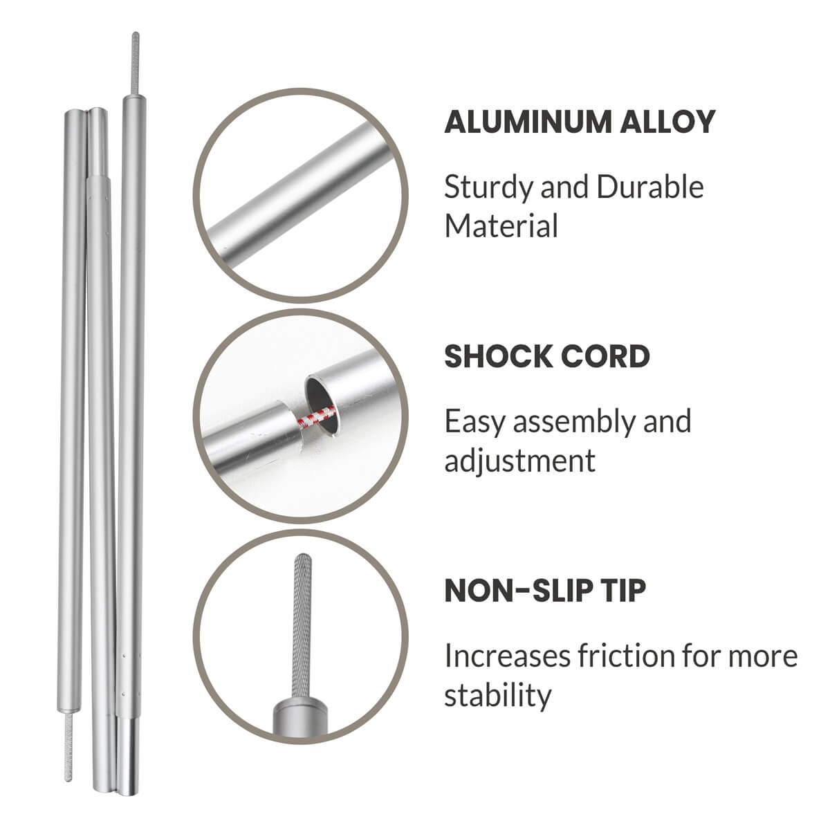 Aluminium Pole for Windblocker and Shelter