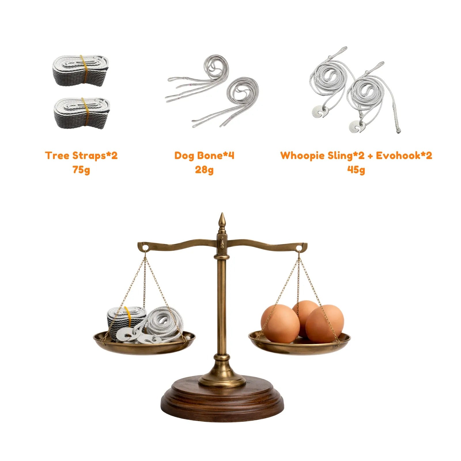 Bridge Hammock Single Tree Straps Set