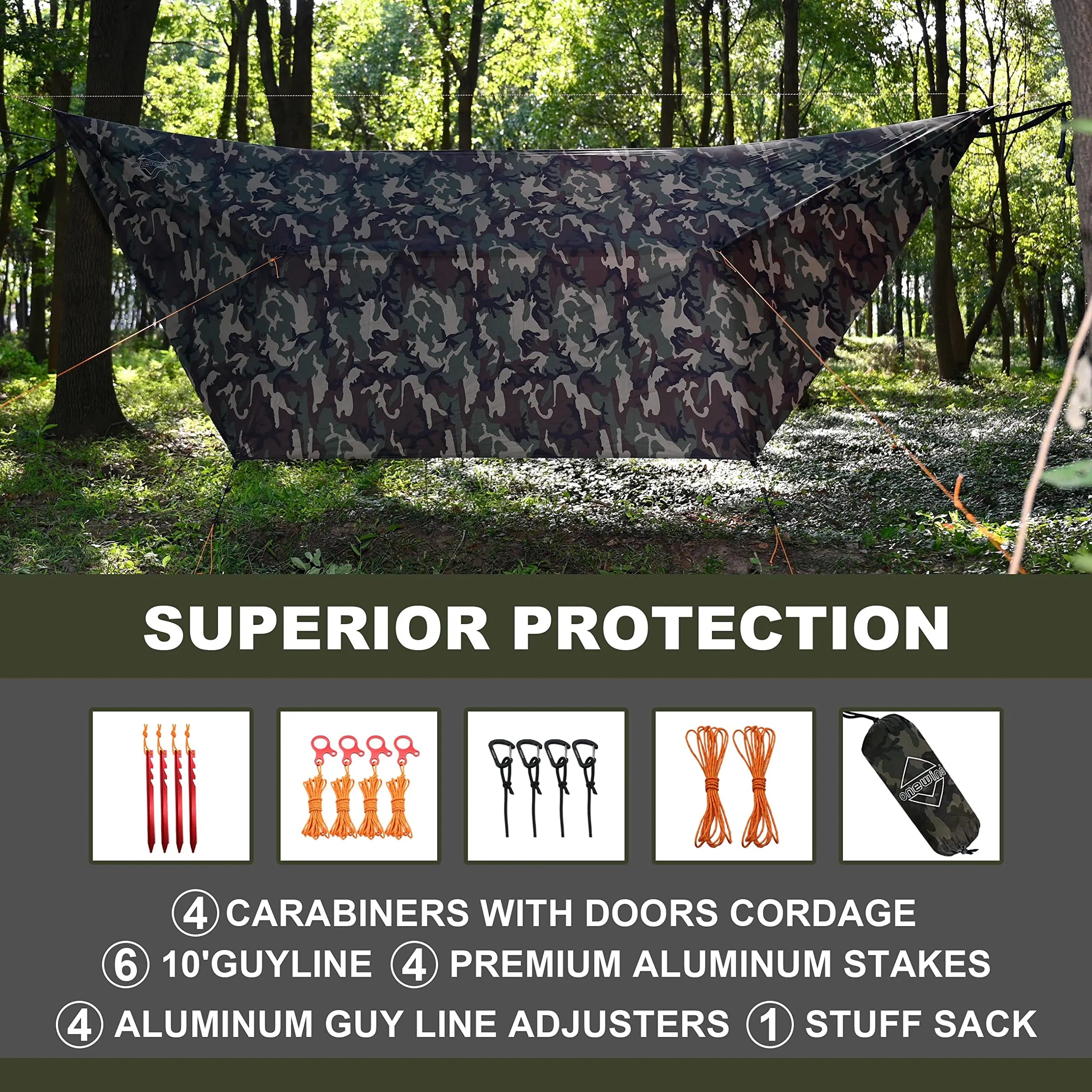 Billow Hammock Camo Tarp Shelter 12'