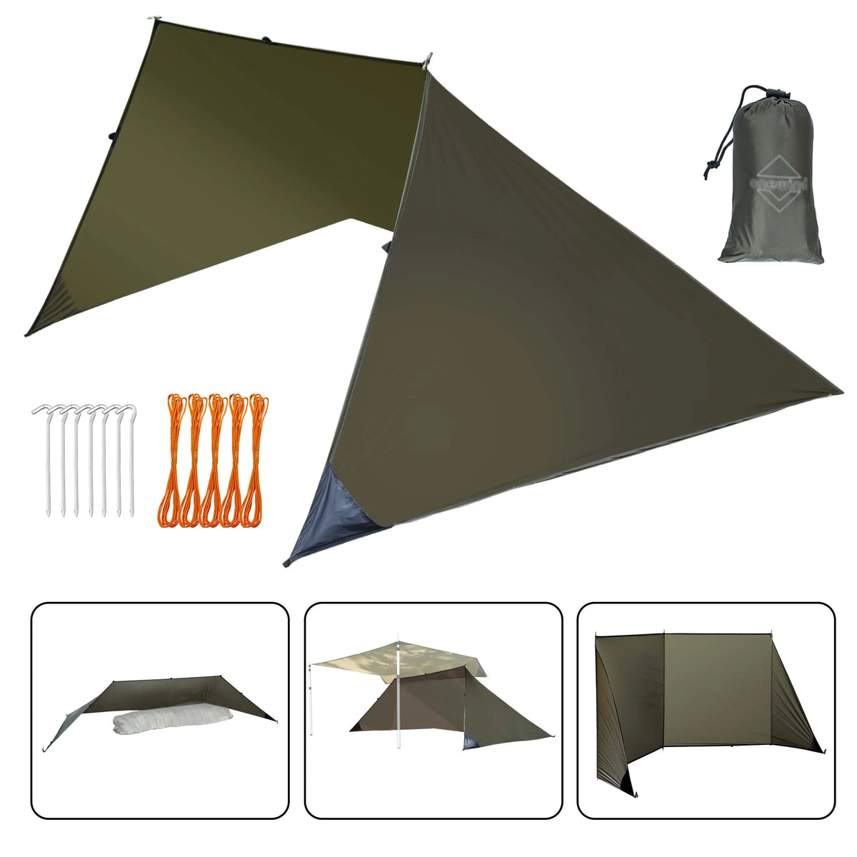 Onewind Emergency Shelter, Survival Shelter Tent, Lightweight Reusable Rainproof Windproof Shelter for Camping, Hiking, Backpacking and Camping Cot