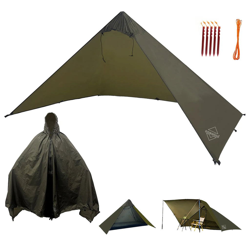 poncho zelt Silnylon Skjul: Bushcraft Tarp, Poncho & Nød Telt