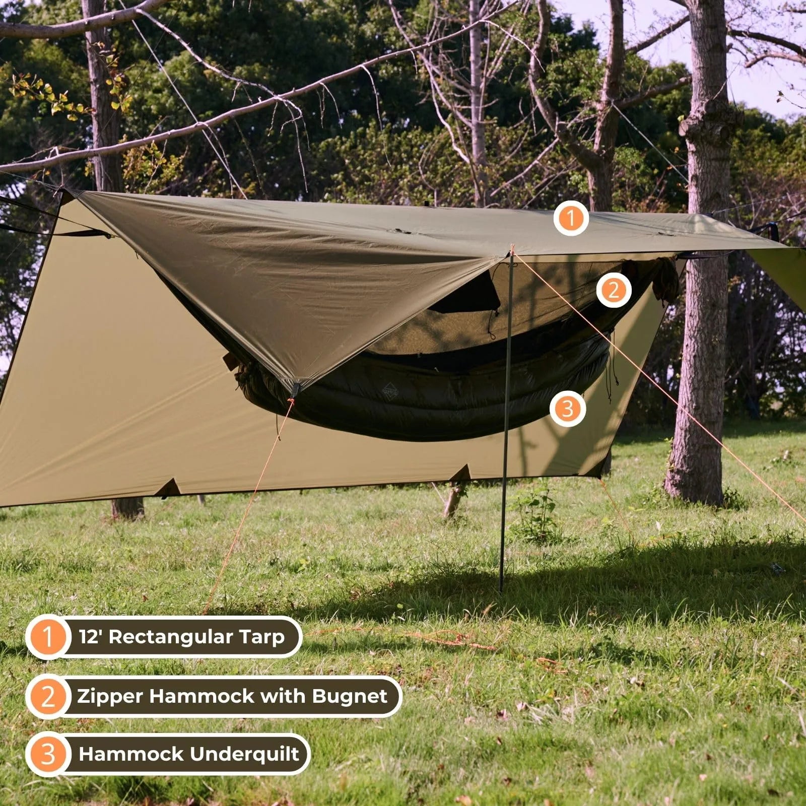Northers 11' Zipper Double-Layer Camping Hammock