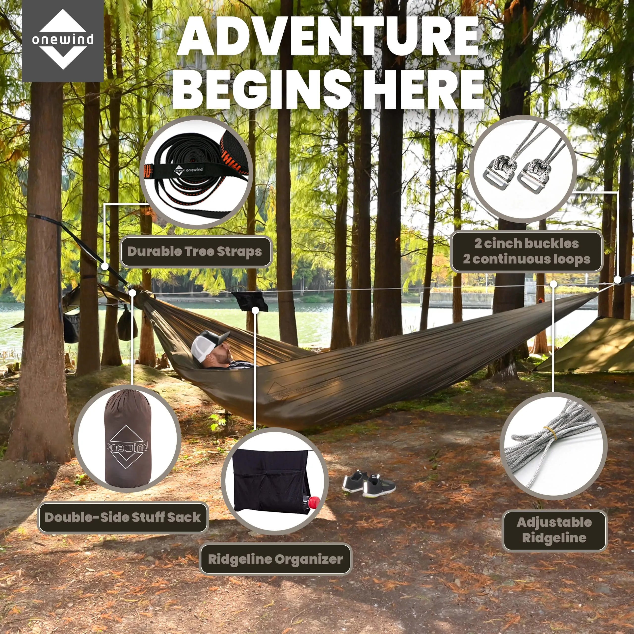 Vortex 12' doppellagige ultraleichte Camping-Hängematte