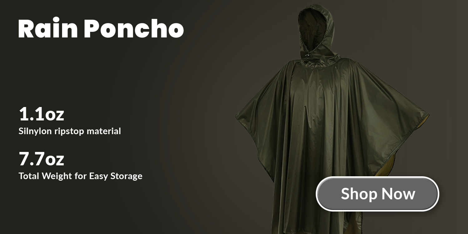 Ultralight Rain Poncho Survival Shelter