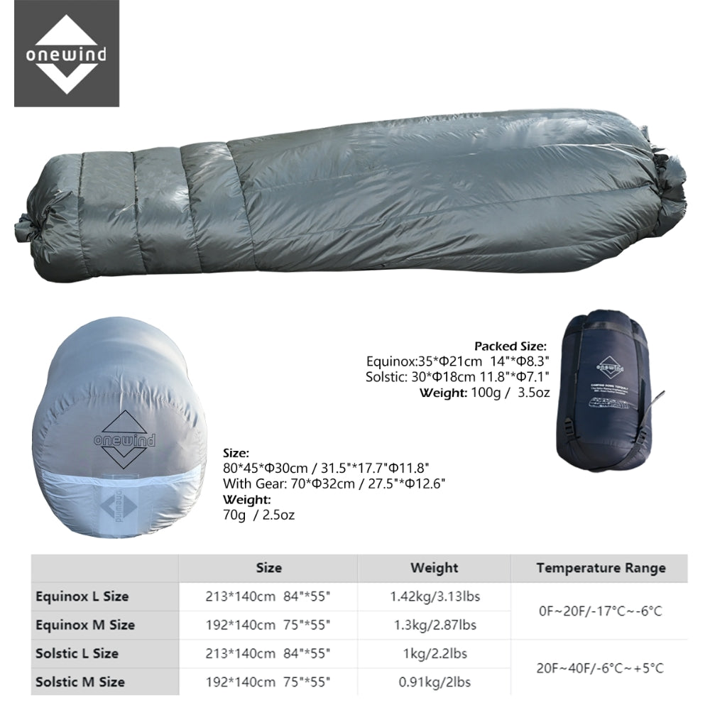 Onewind Hammock Down Topquilt Winter Warmth Solution