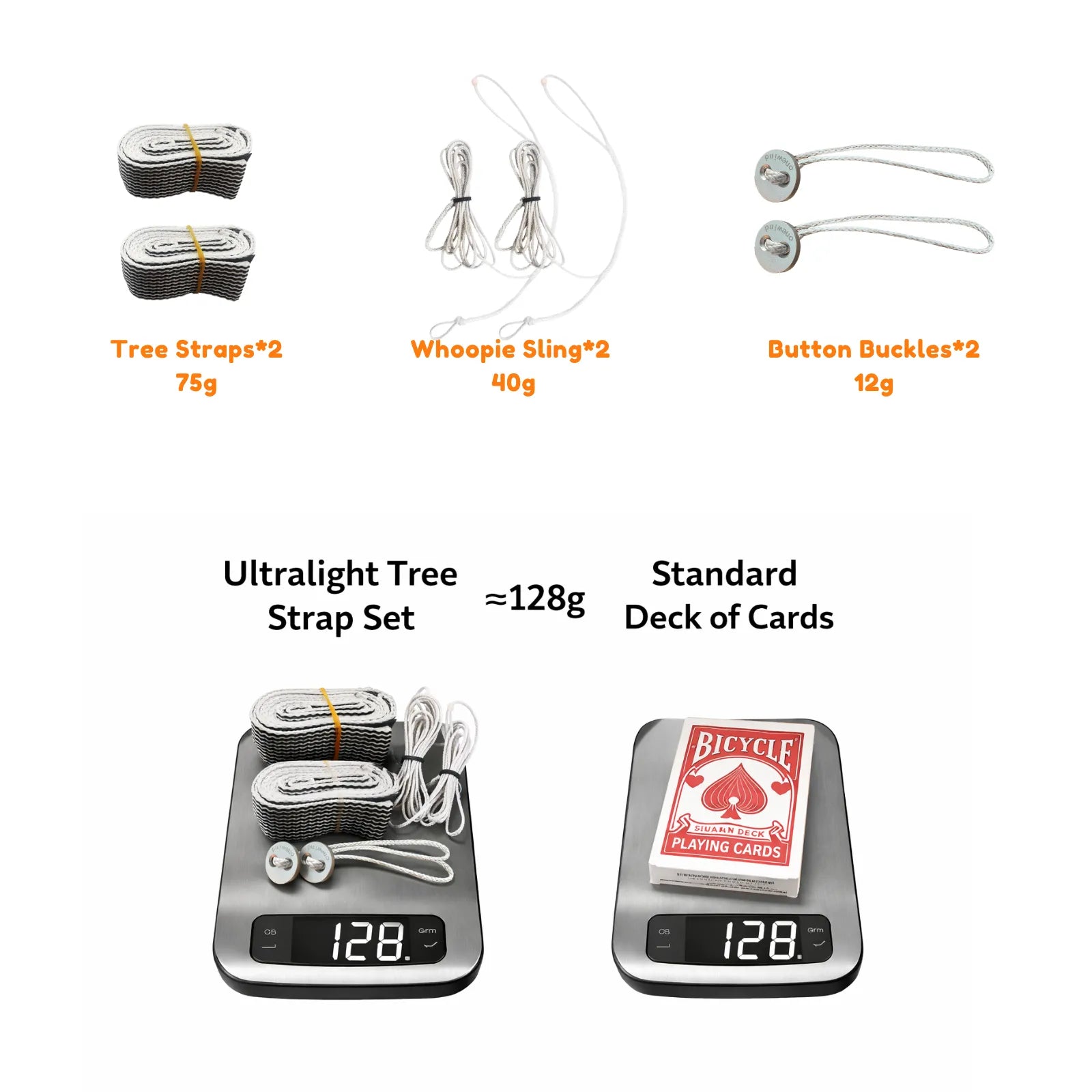 Aero-Button Ultralight Hammock Straps System