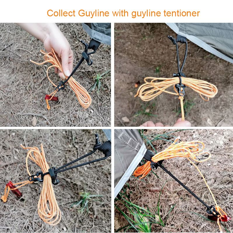 Guy Line Lock Tensioners And Tent Guyline Collection Systems - 10PCS