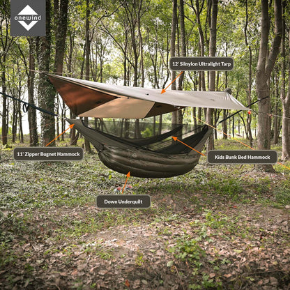 Camping Hammock Down Underquilt Setup | Onewind Outdoors